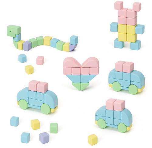 Building Blocks for Children, Pack of 45 Magnetic Building Blocks, Magnetic Toy Children, Magnetic Toy from 3 4 5 6 7 8 Gift for