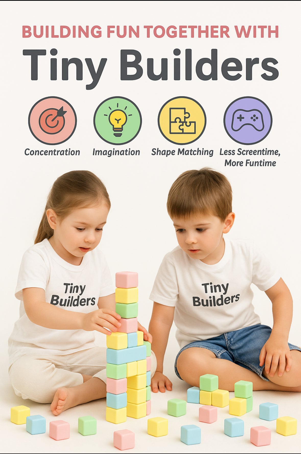 Building Blocks for Children, Pack of 45 Magnetic Building Blocks, Magnetic Toy Children, Magnetic Toy from 3 4 5 6 7 8 Gift for